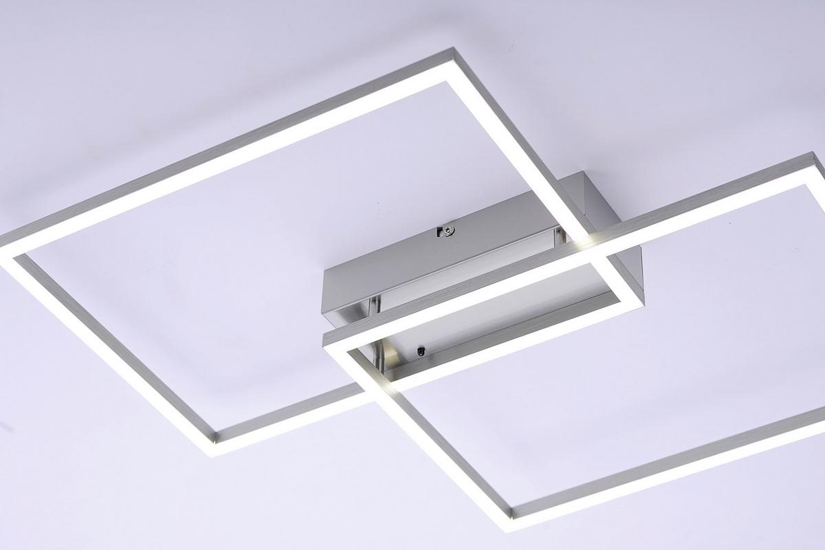 Led-deckenleuchte Iven L: 50,4 Cm Dimmbar Mir - Nickelfarben, Design, Kunststoff/Metall (50,4/42/7cm)
