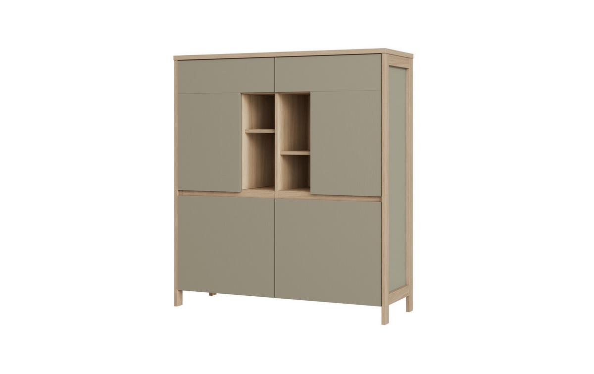 Sideboard Stranda Eukalyptus/Holzfarben B: 111cm - Eukalyptusholzfarben/Eichefarben, Design, Holzwerkstoff (111/125/39cm) - MID.YOU