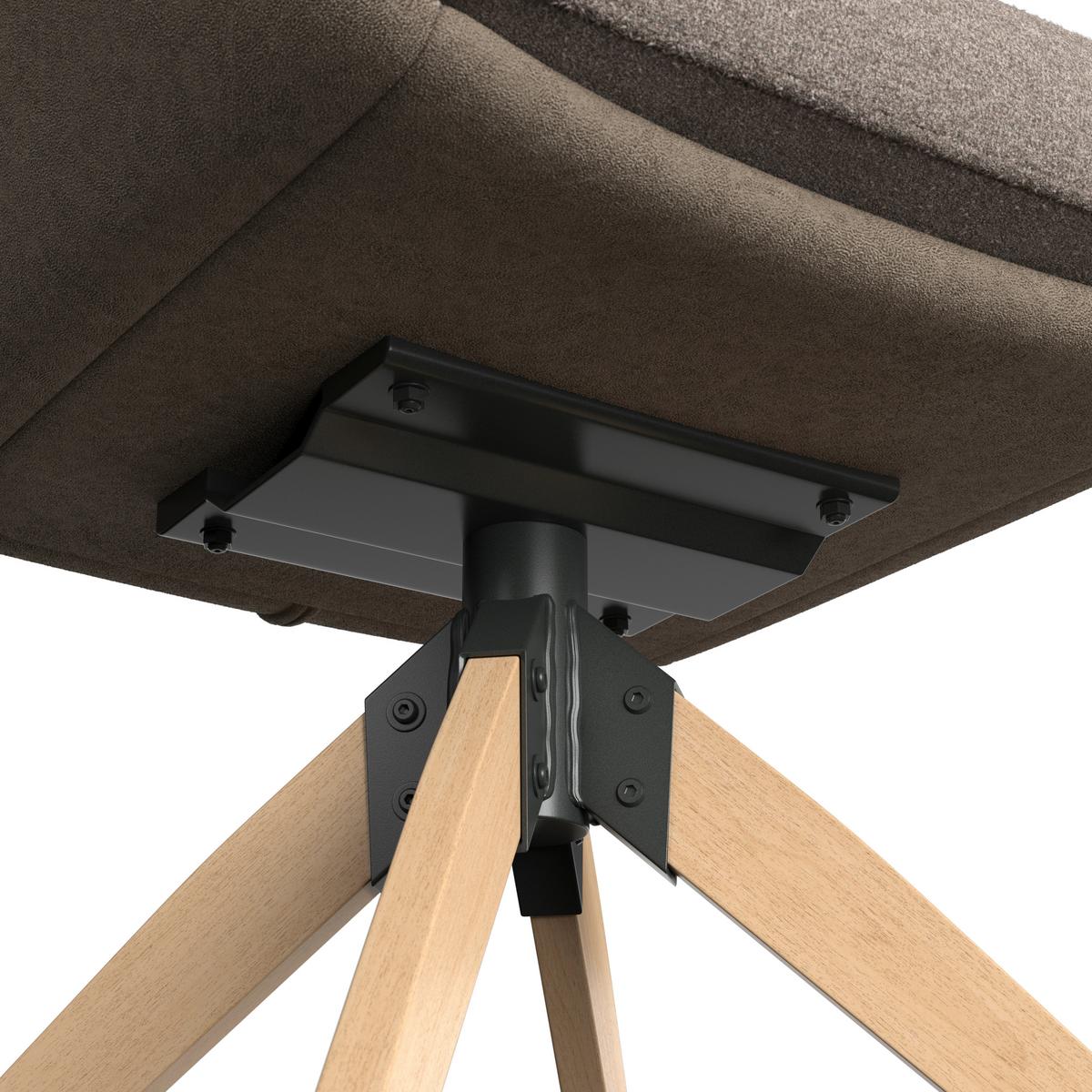Židle s područkami Neelia, hnědá - přírodní barvy/hnědá, Moderní, kov/dřevo (71/60/94cm) - Bessagi Home