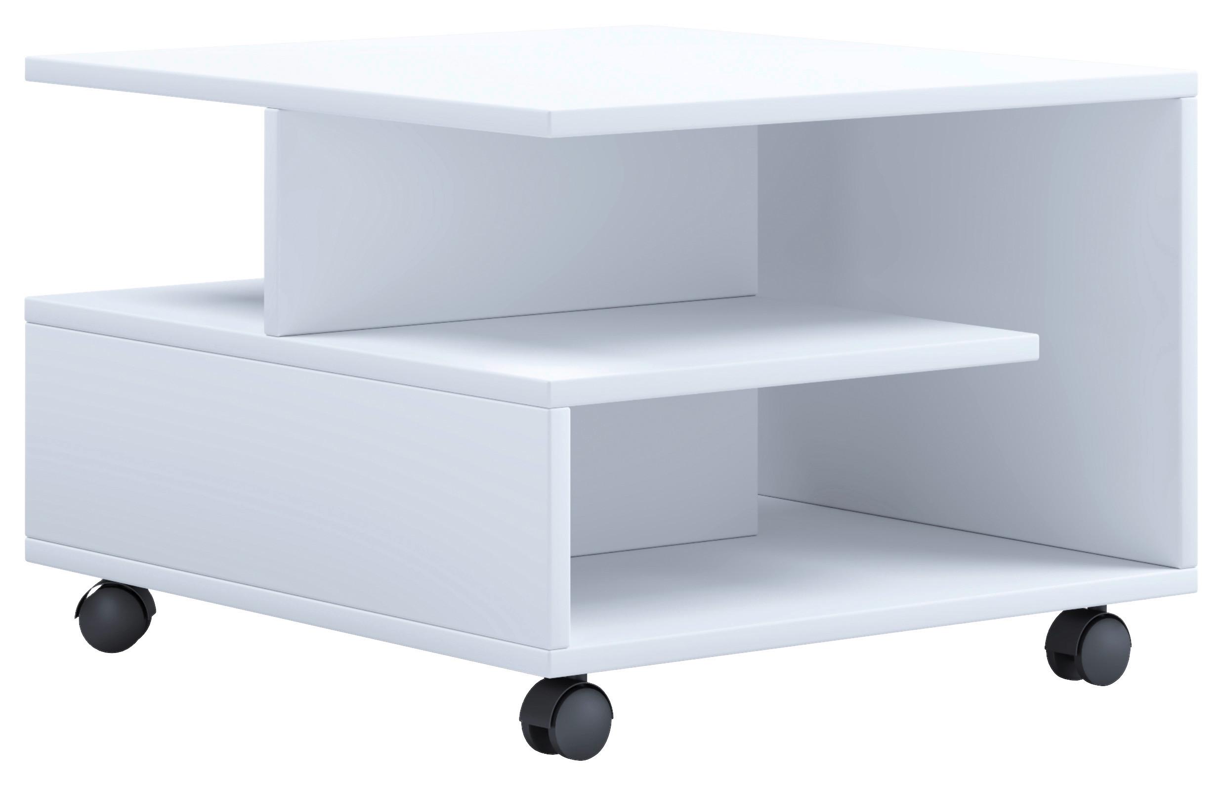 Couchtisch Stango Weiß L: 50 cm - Weiß, Design, Holzwerkstoff/Kunststoff (50/50/40cm) - MID.YOU
