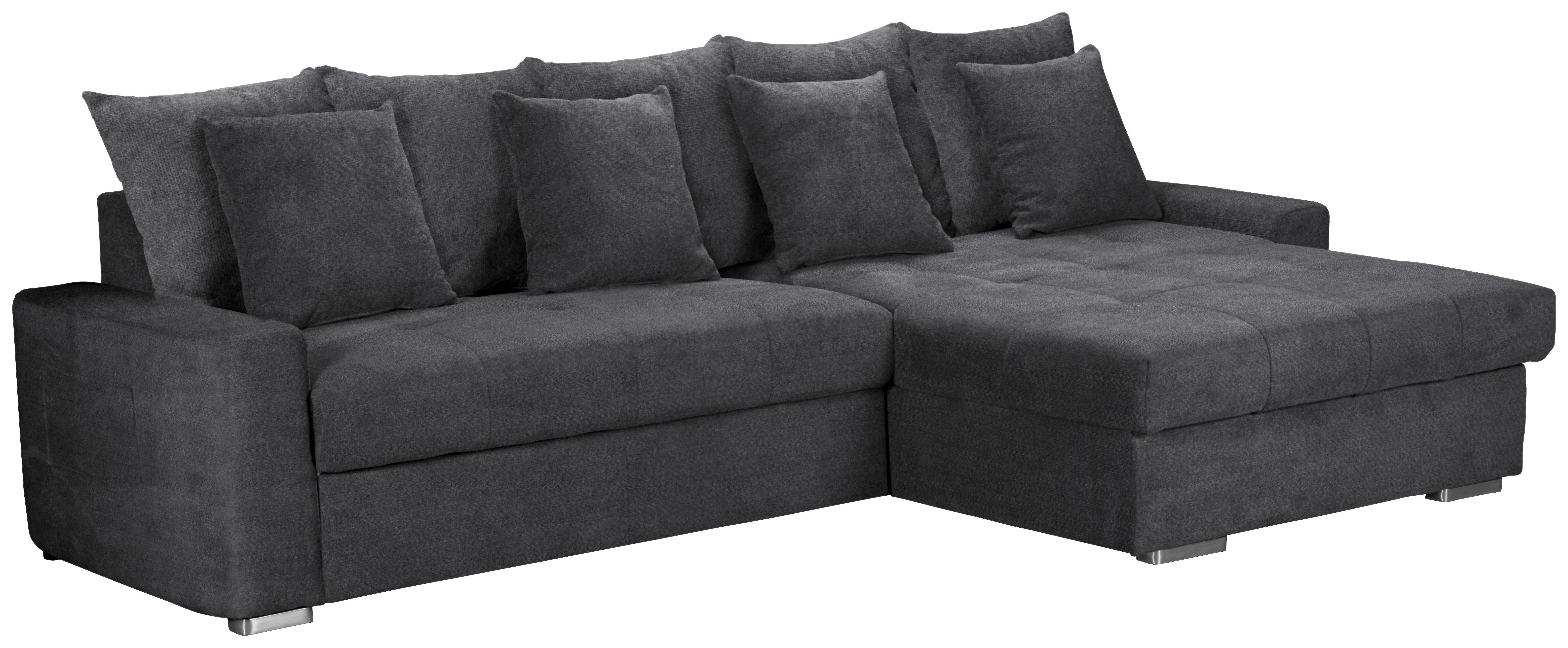 Ecksofa mit Schlaffunktion Salvador inkl. Bettkasten Grau - Wengefarben/Dunkelgrau, MODERN, Holz/Textil (293/164cm) - MID.YOU