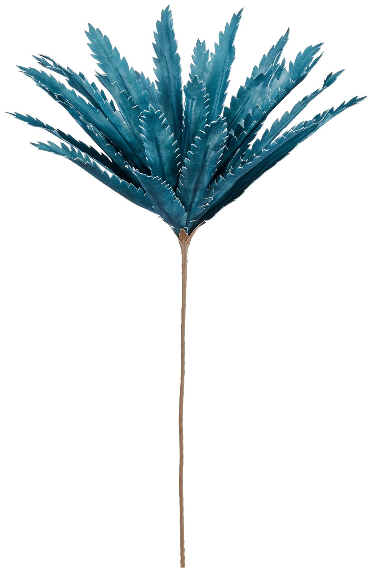 Kunstpflanze Palme Blau L: 110 cm, Hadar - Blau/Braun, LIFESTYLE, Papier/Kunststoff (110cm) - Luca Bessoni