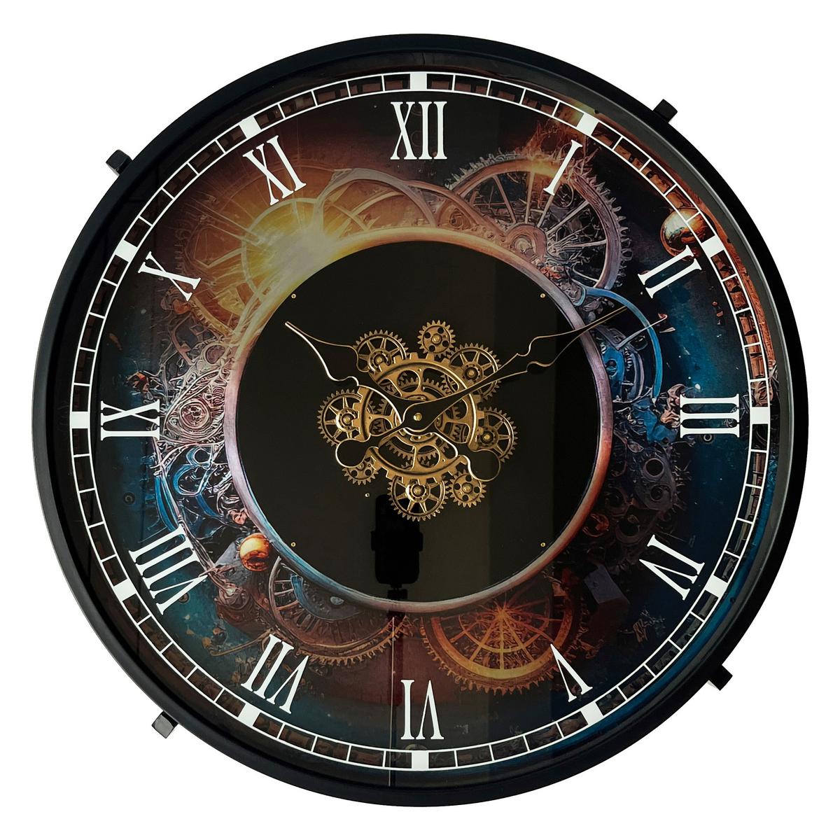 Couchtisch Rund Glas/Metall Time3,multicolor,d:ca. 71,5cm - Multicolor/Schwarz, Trend, Glas/Metall (71,5/57/71,5cm)