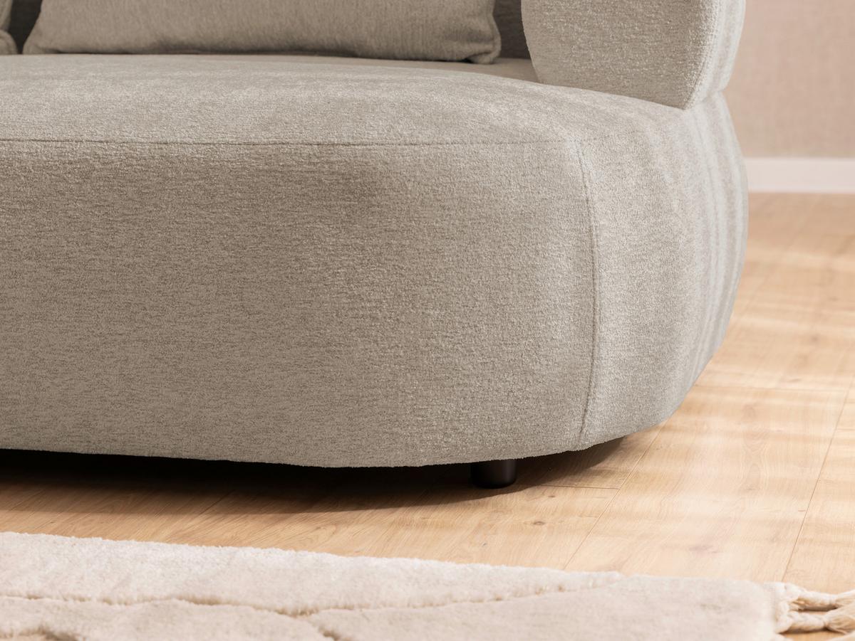 Ecksofa Ferro Hellbraun S: 156x256 cm - Hellbraun/Schwarz, Design, Textil (156/256cm) - Livetastic