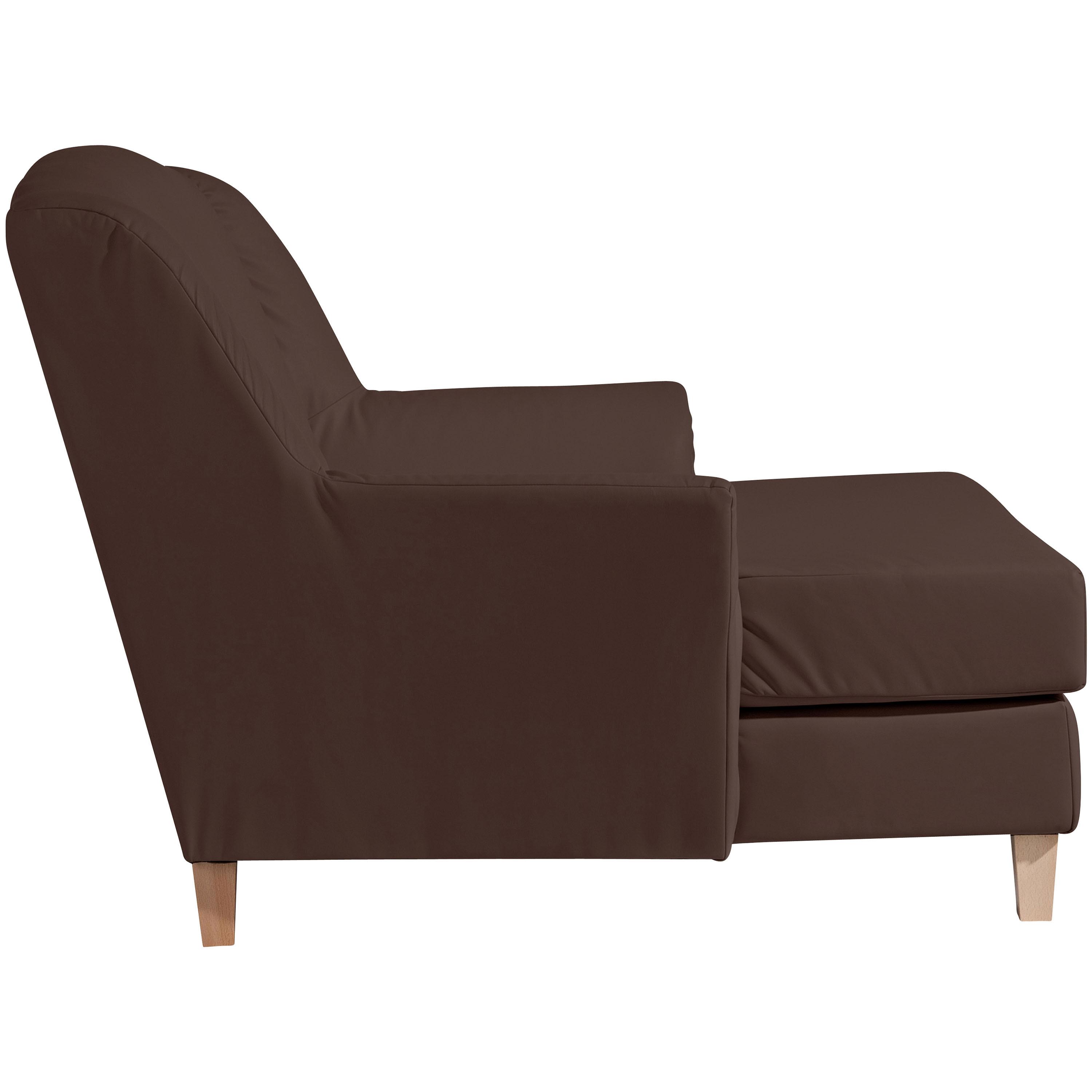 Big Sessel Mit Armlehnen Judith Lederlook Braun - Naturfarben/Braun, MODERN, Textil (136/107/142cm) - Max Winzer