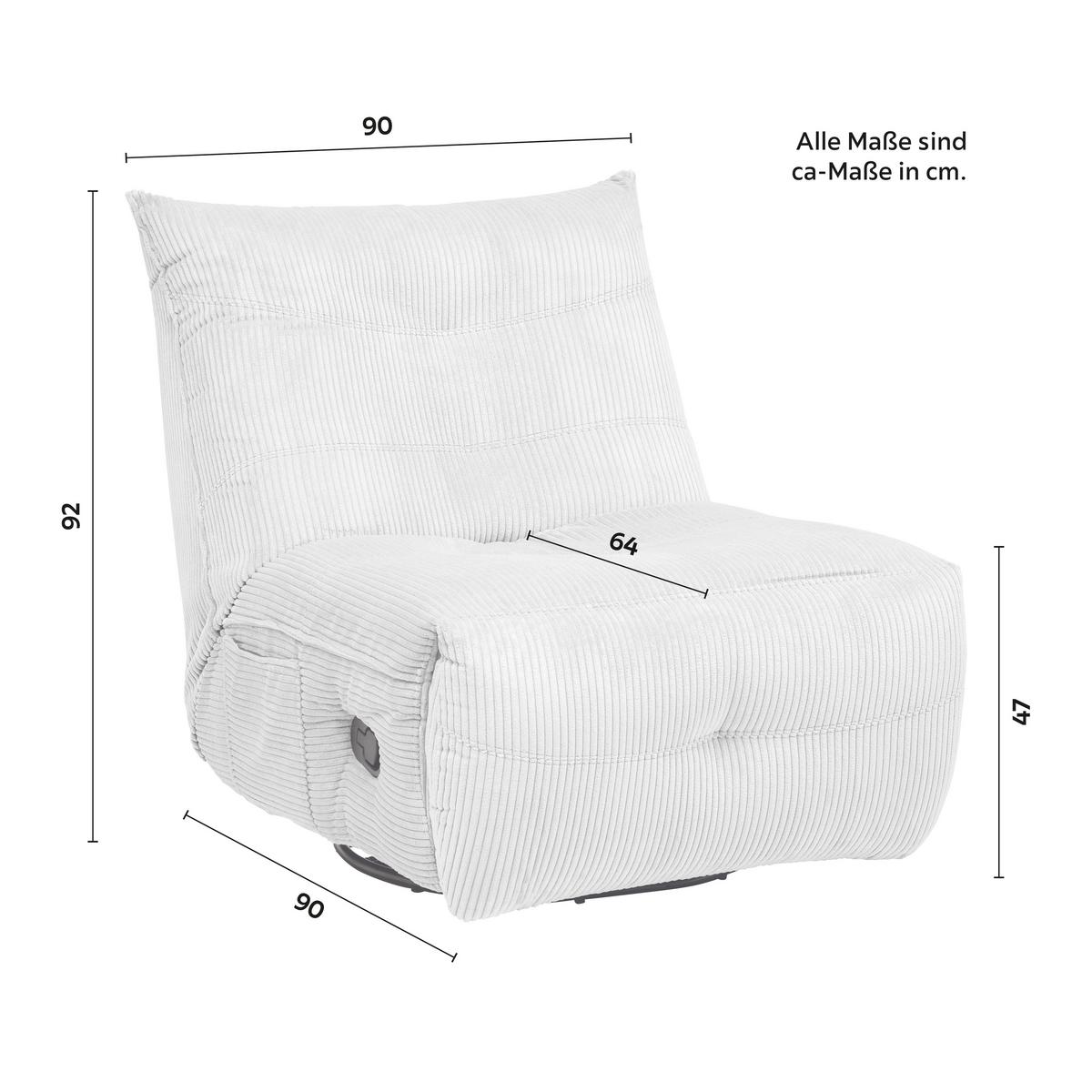 Relaxační křeslo ALURA, krémová barva - černá/krémová, Moderní, kov/dřevo (90/92/90cm) - Bessagi Home