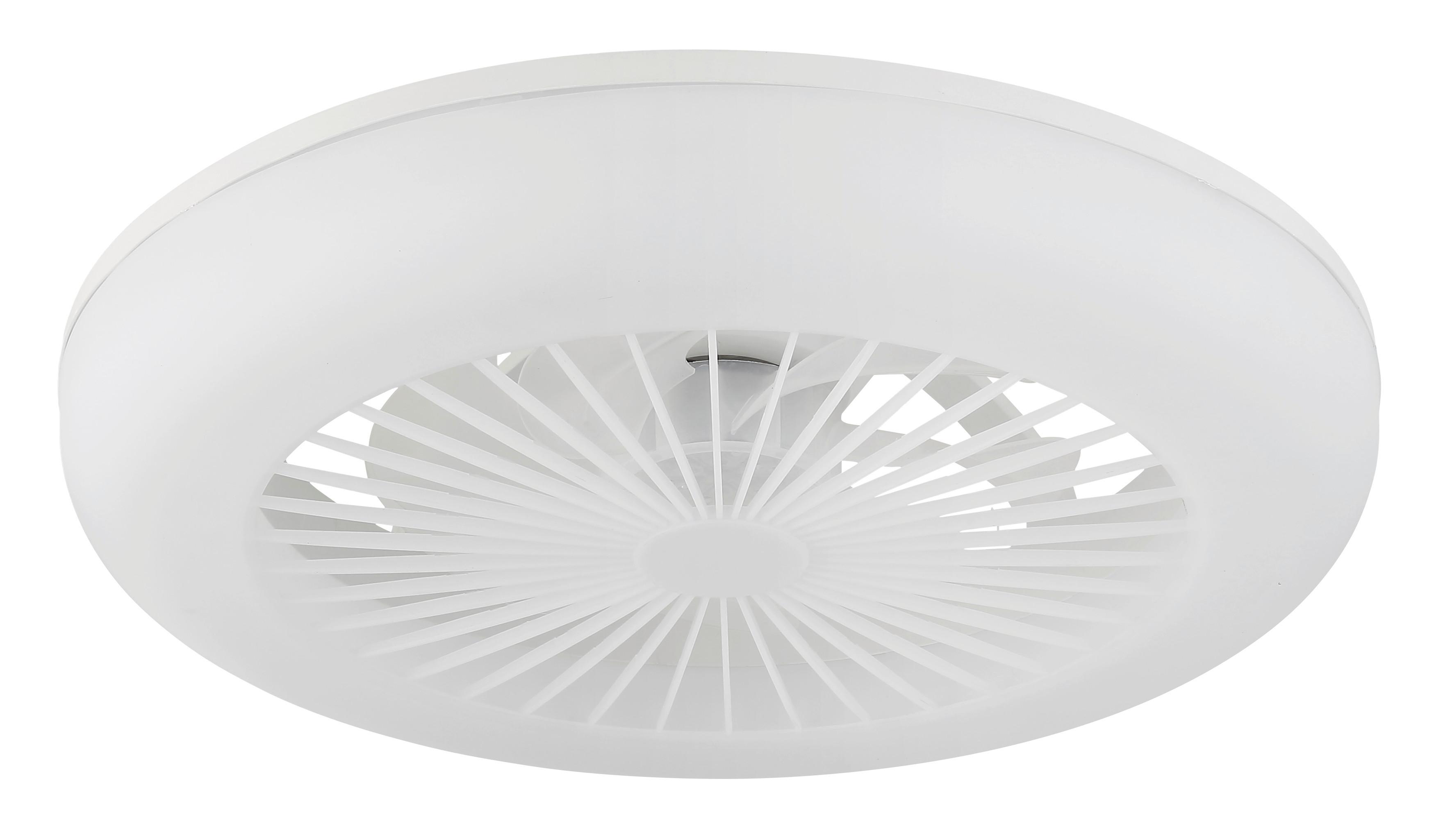 Deckenventilator Kunststoff 230V Transparent - Transparent/Opal, Design, Kunststoff (45/140cm) - Globo