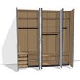 Kleiderschrank Unit 5trg, Maxihöhe - KONVENTIONELL (227/242,2/58,3cm) - Ondega