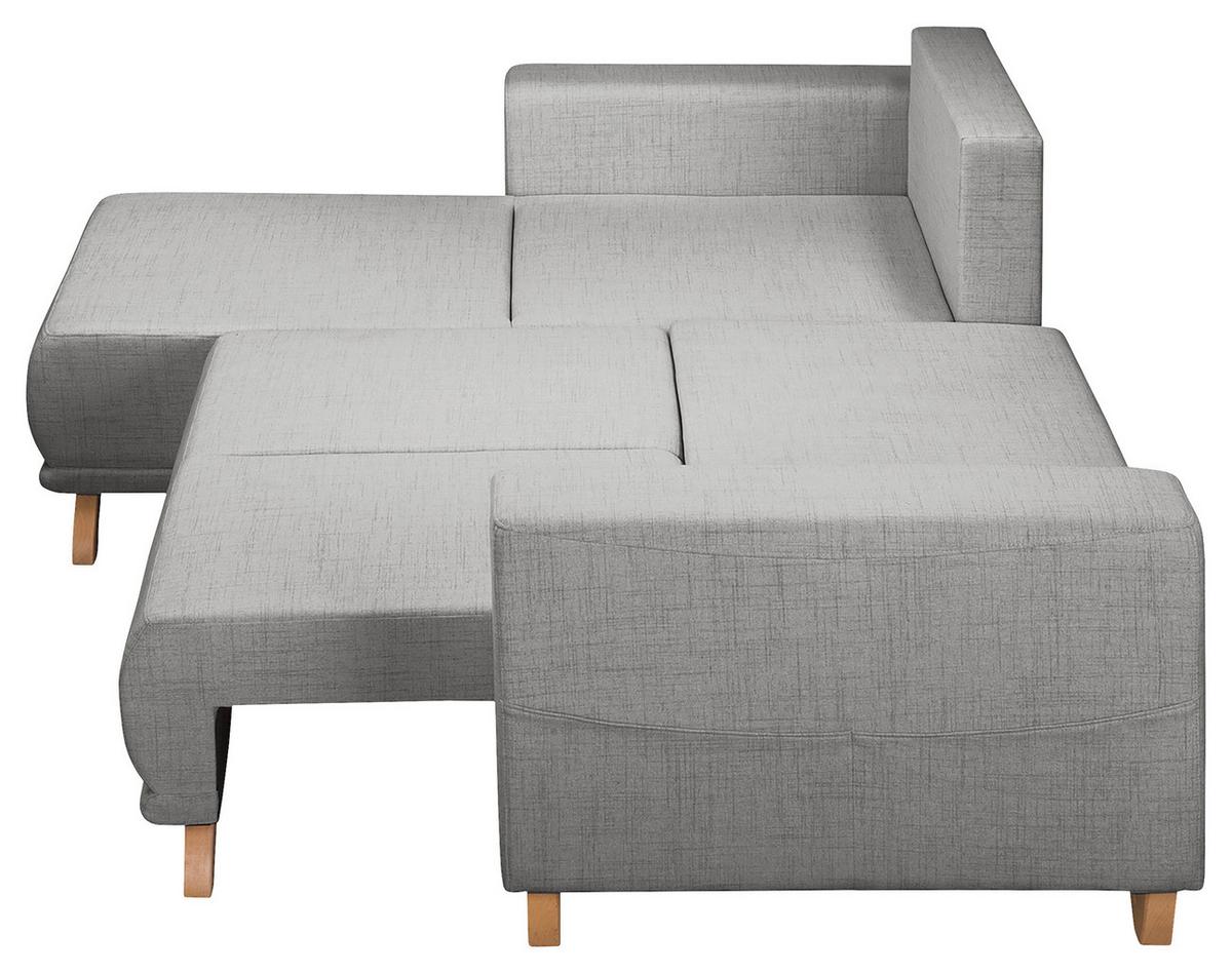 Ecksofa Bella Grau S: 257x174 cm - Wengefarben/Grau, Design, Textil (257/174cm) - Livetastic