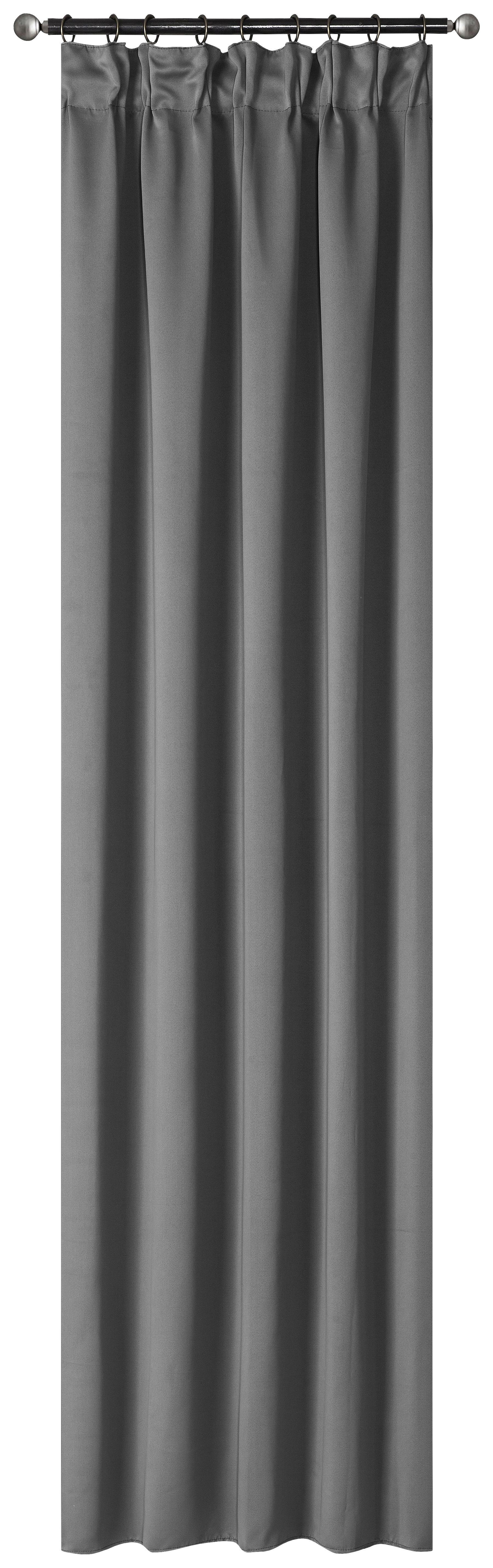 Vorhang Mit Band Simone 135x245 Cm Anthrazit - Anthrazit, ROMANTIK / LANDHAUS, Textil (135/245cm) - James Wood