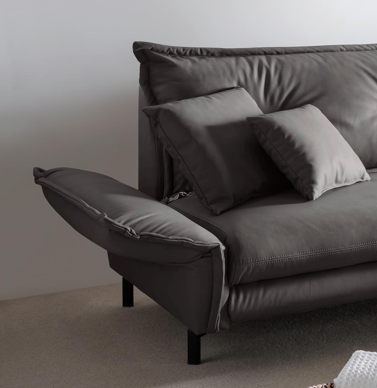 Ecksofa Lava Anthrazit S: 255x180cm - Anthrazit/Schwarz, MODERN, Textil (255/180cm) - Livetastic