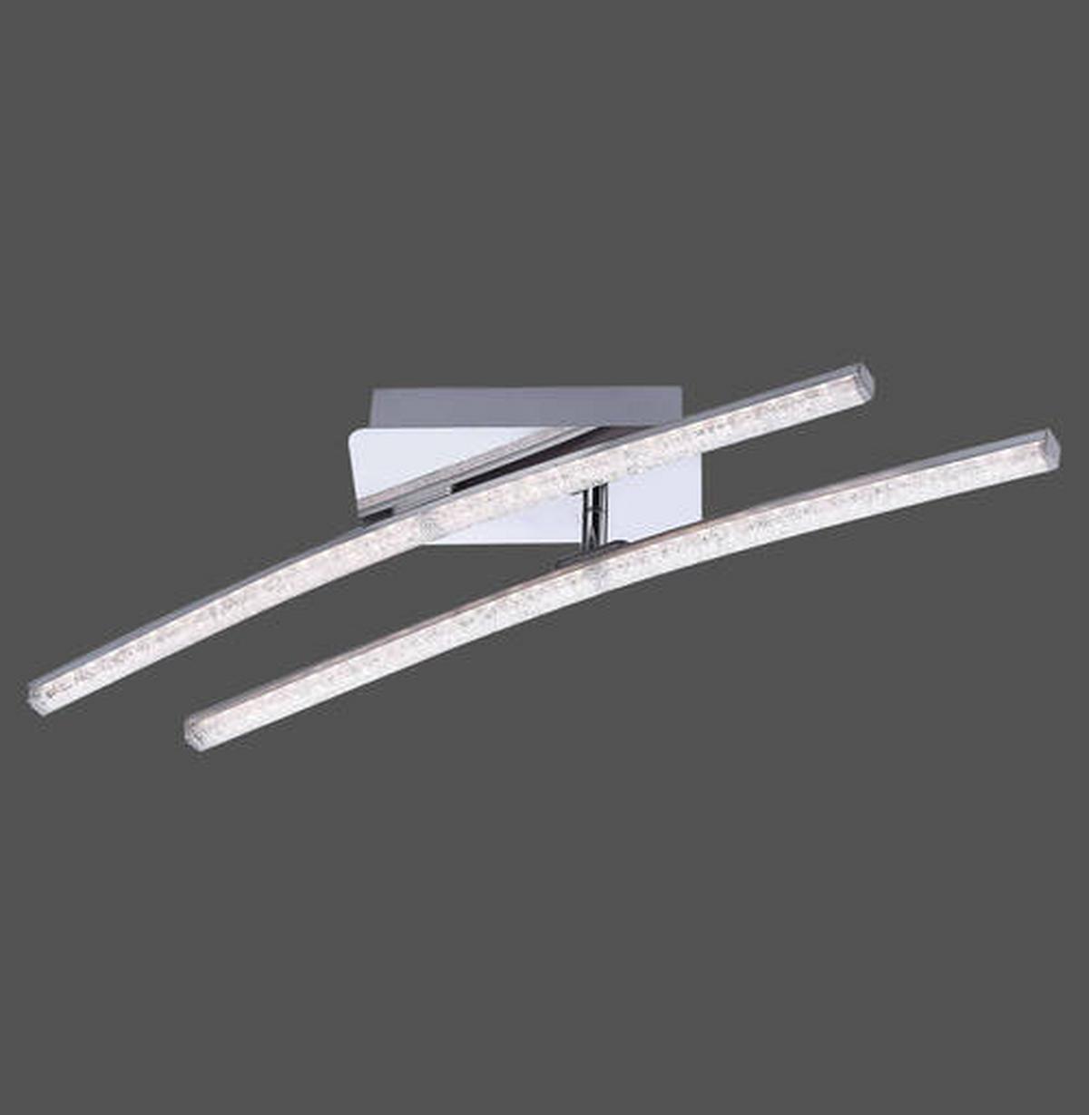 Led-deckenleuchte Simon L: 58 Cm, 2-Flammig - Chromfarben, Design, Metall (58/51/10cm)