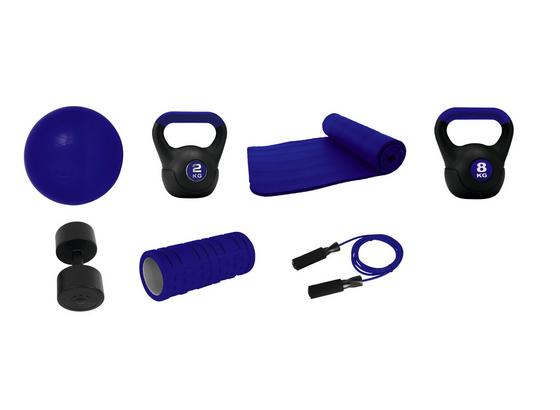 Fitness-Set V2 - Blau/Schwarz, MODERN, Kunststoff Fitness-Set V2 - Blau/Schwarz, MODERN, Kunststoff