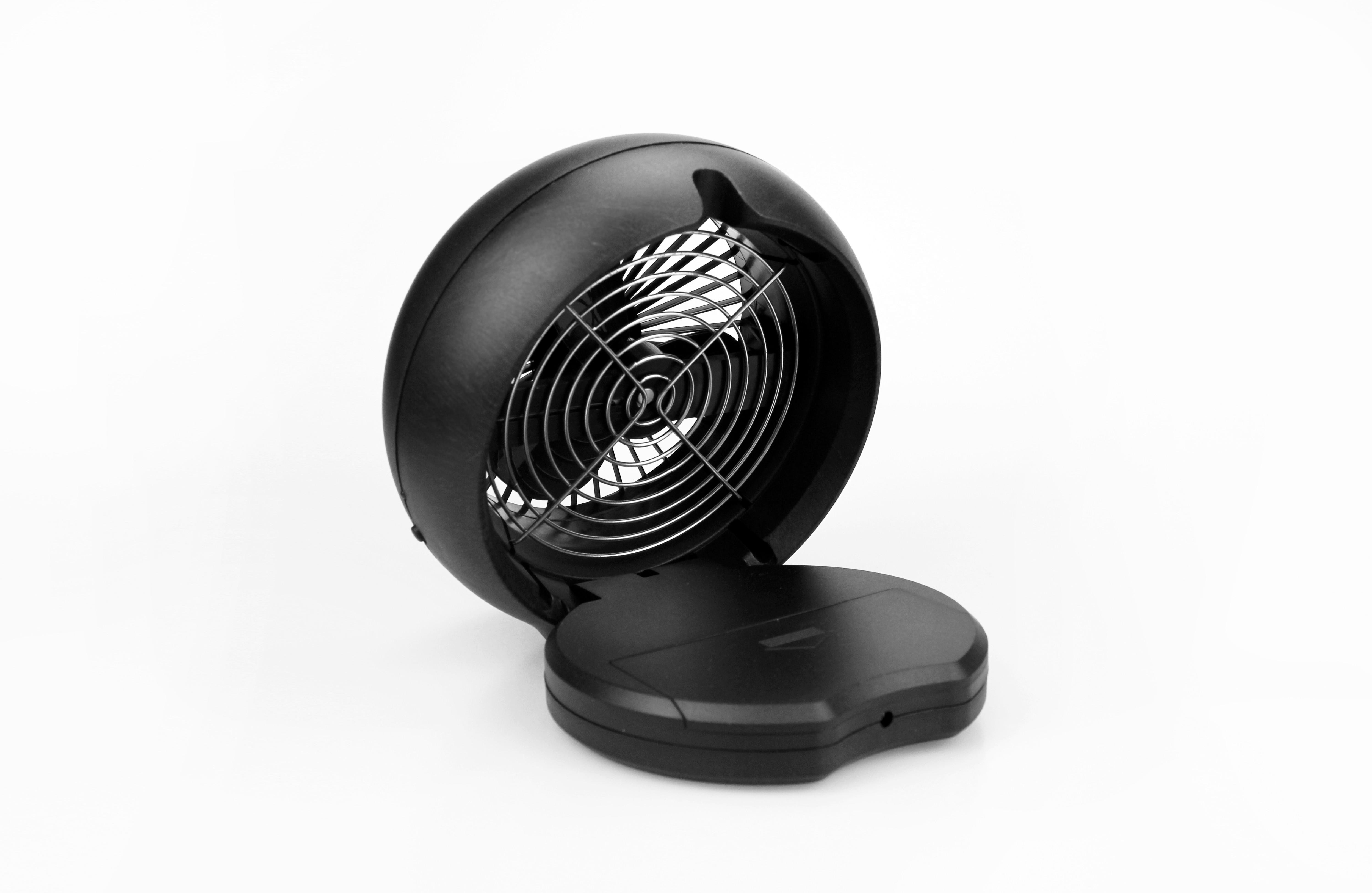 Tischventilator 2,5 Watt 1 Stufe H: 6,6 cm - Schwarz, Basics, Kunststoff (16,5/16,5/6,6cm) - Bono