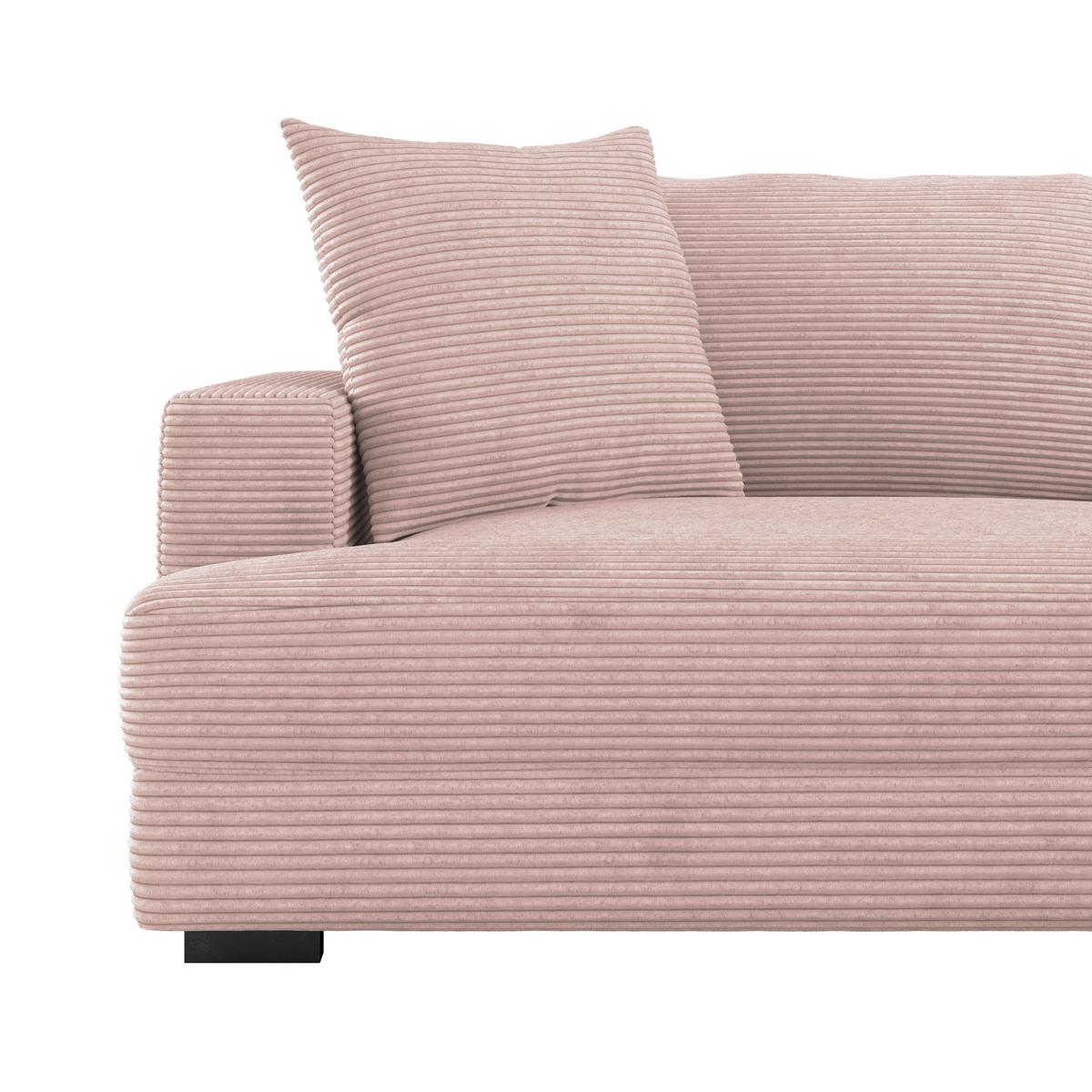 Big Sofa Pelle Mit Kissen B: 261 Cm Rosa - Wengefarben/Rosa, Trend, Textil (261/124cm) - Luca Bessoni