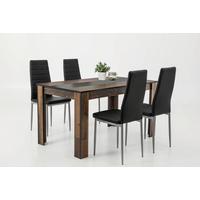 Tischgruppe Helene Iv G - Schwarz/Braun, MODERN, Holzwerkstoff/Kunststoff (140cm) - MID.YOU
