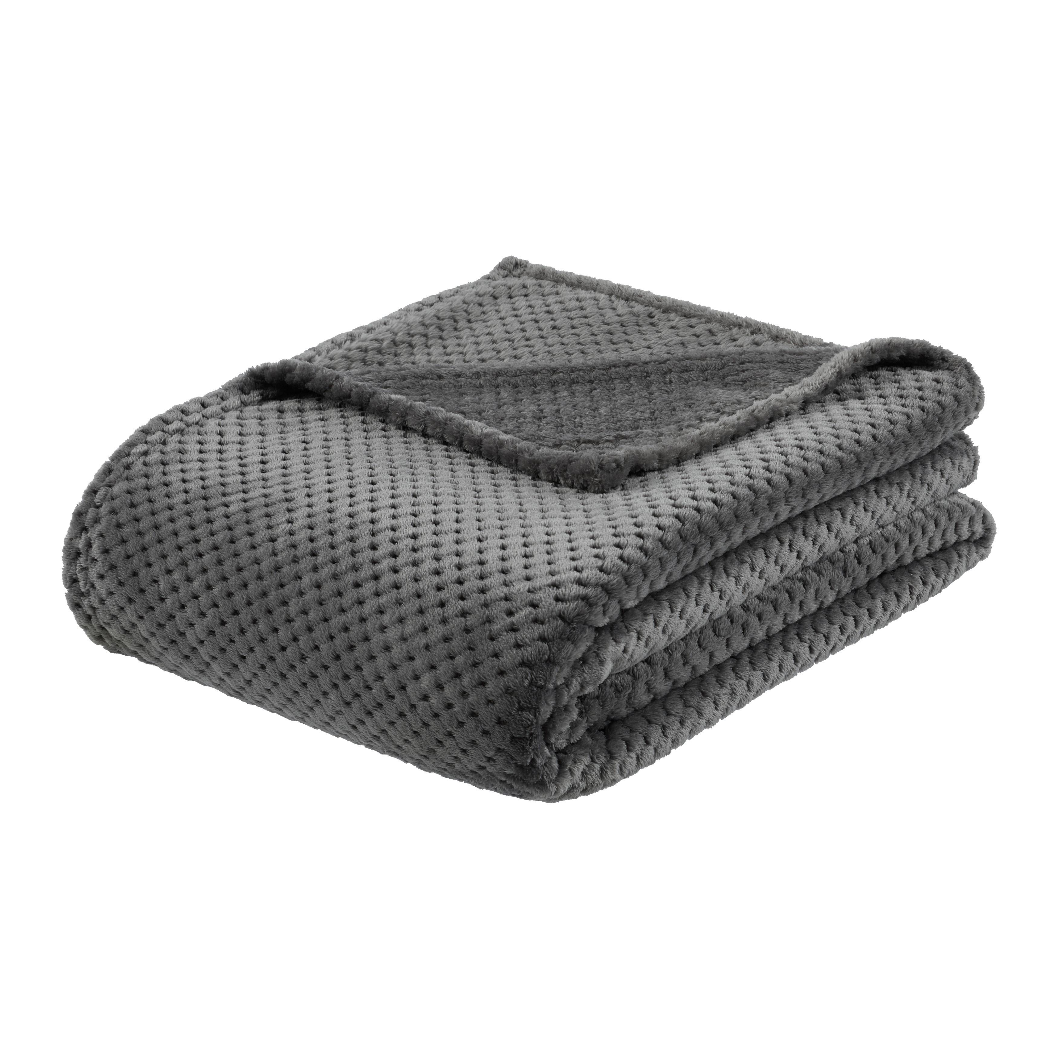 MĚKKÁ DEKA LARS - šedá, Konvenční, textil (140/180cm) - Mömax