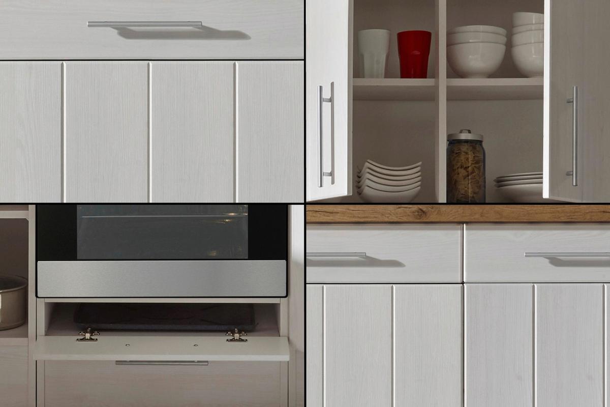 Eckküche Anton Landhaus - Wildeiche/Lärchefarben, Basics, Holzwerkstoff (220/172cm) - Respekta