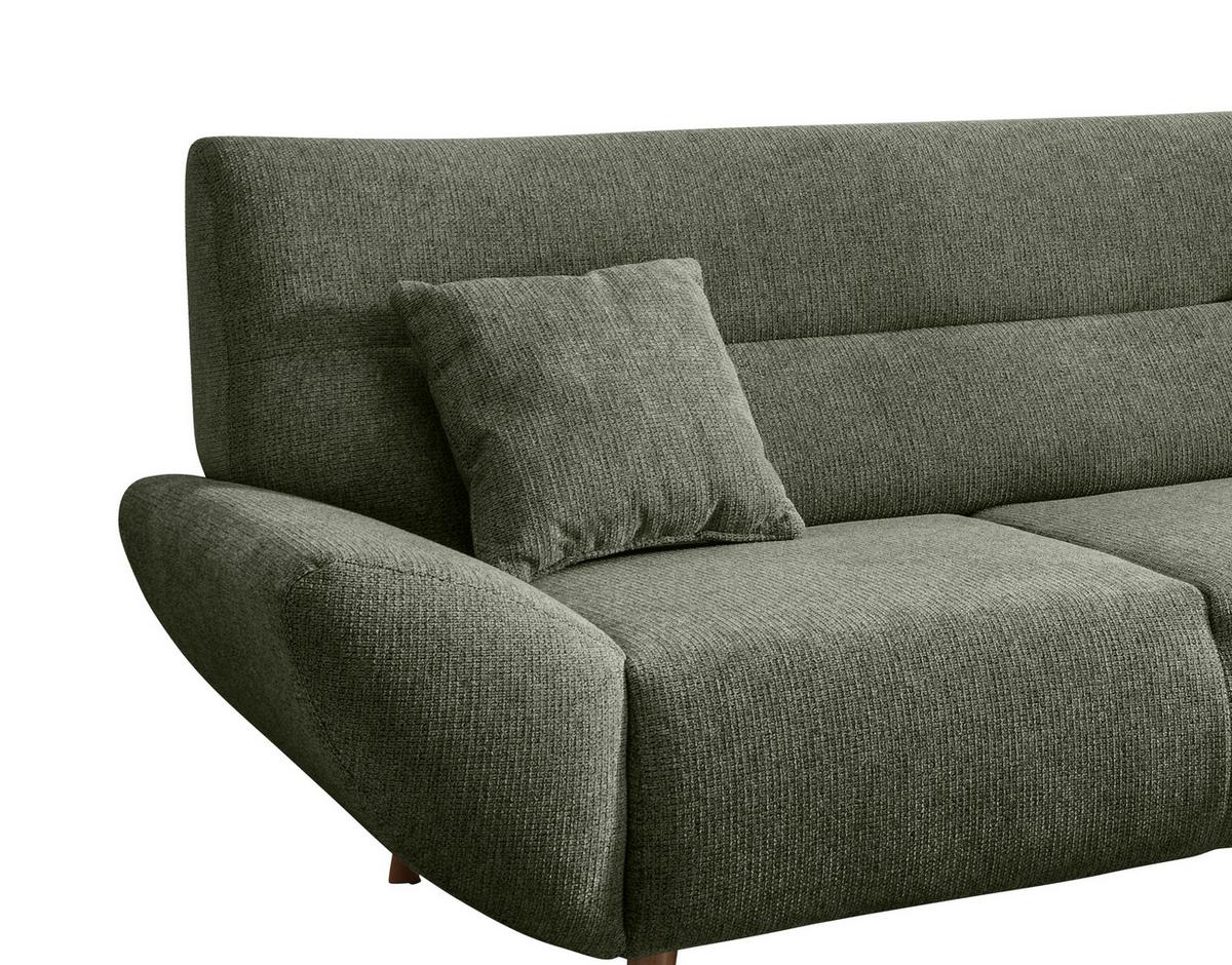 Ecksofa Chenille Dunkelgrün S: 290x166 cm - Wildeiche/Dunkelgrün, MODERN, Textil (290/166cm) - MID.YOU