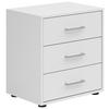 Nachtkästchen Smart 3 Weiß/weiß H: 54 Cm - Grauweiß/Schwarz, Basics, Holzwerkstoff (50/54/35cm)