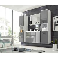 Badmöbel-set Bht:140x133x35cm Montreal Xl Weiß Matt/grau - Weiß/Grau, LIFESTYLE, Holzwerkstoff (120cm) - P & B