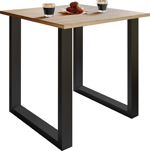 Jídelní stůl XONA - černá/Sonoma dub, Basics, kov/kompozitní dřevo (80/50/76cm) - MID.YOU