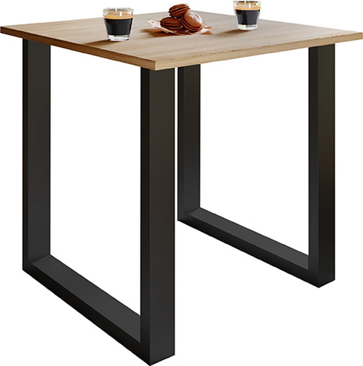 Esstisch Xona 80x50 cm Schwarz/Eiche Dekor - Schwarz/Sonoma Eiche, Basics, Holzwerkstoff/Metall (80/50/76cm) - MID.YOU