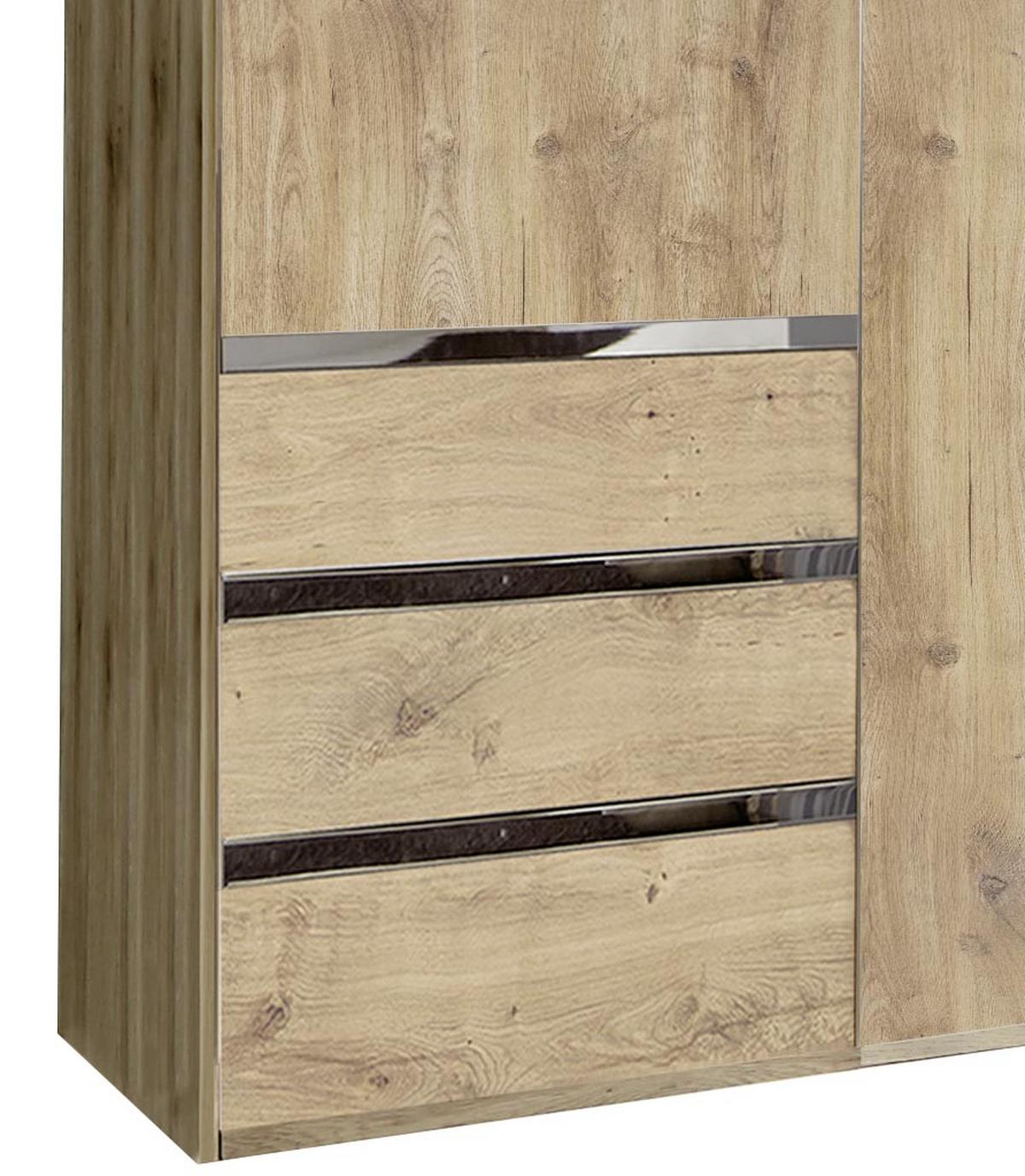 Drehtürenschrank M. Schubladen 150cm Level 36a, Eichendekor - Eichefarben, MODERN, Holzwerkstoff (150/216/58cm) - MID.YOU