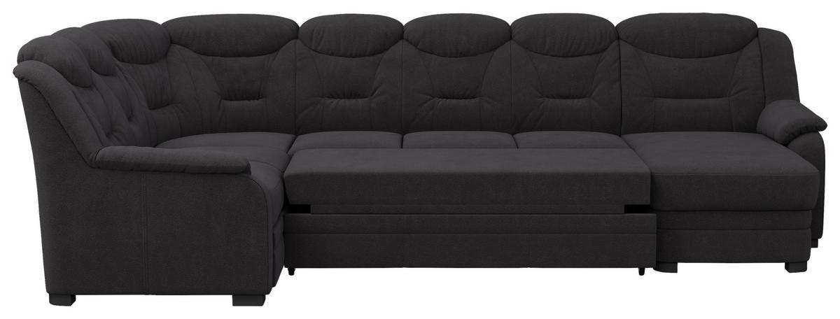 Wohnlandschaft Marcus Schwarz inkl. Bettkasten - Schwarz, Basics, Textil (211/330/162cm) - MID.YOU
