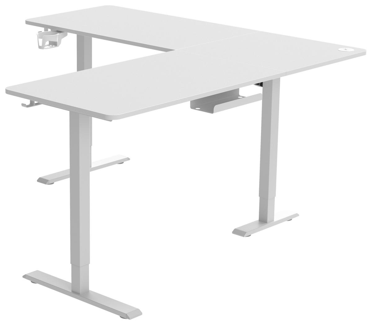 Eckschreibtisch Nimi Weiß L: 160cm - Weiß, MODERN, Holzwerkstoff/Kunststoff (160/140/72-117cm) - Livetastic