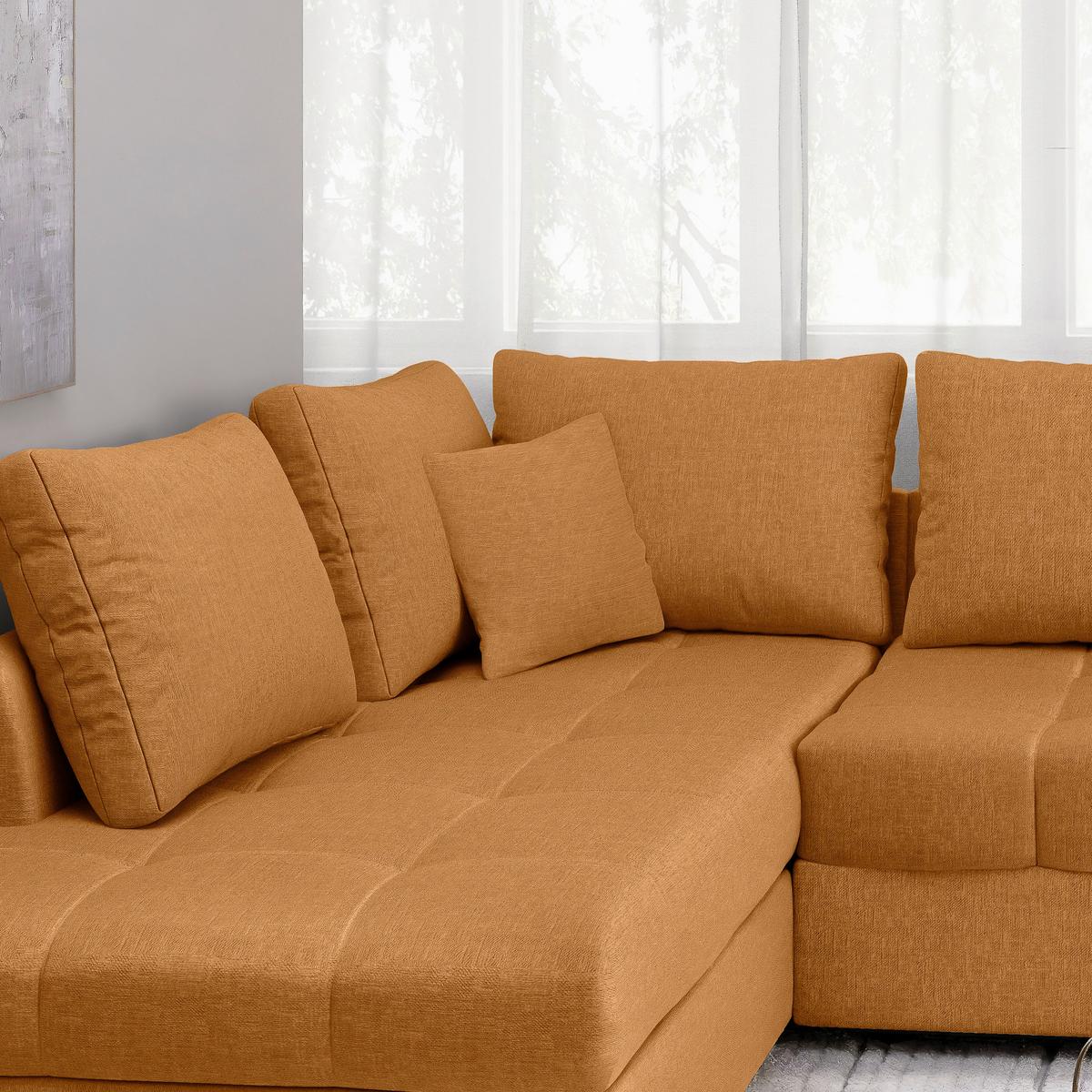 Eckschlafsofa Alvito Goldfarben S: 202x298cm - Goldfarben/Schwarz, MODERN, Textil (202/298cm) - MID.YOU
