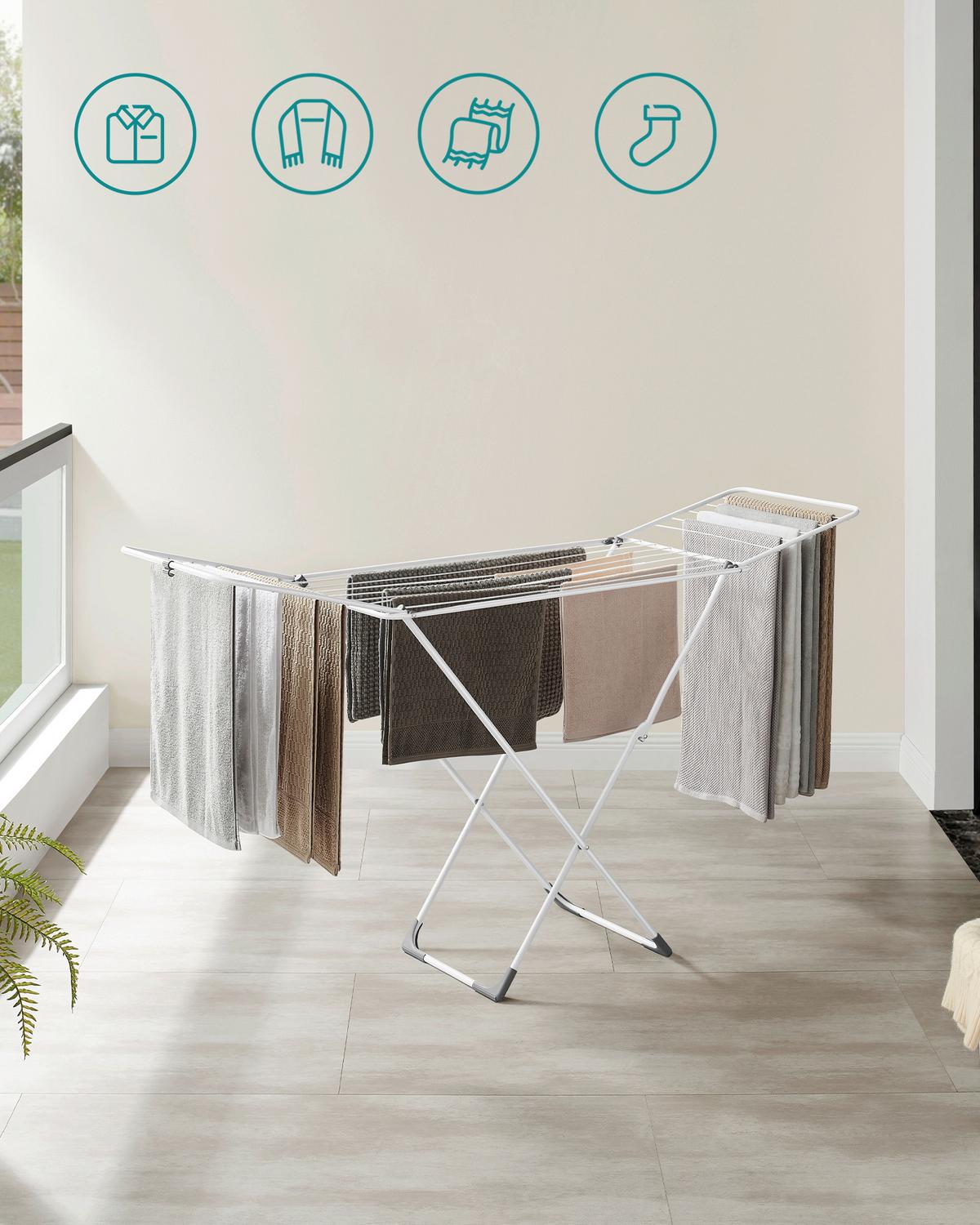 Wäschetrockner Weiß/Wolkenweiß - Weiß, Basics, Kunststoff/Metall (182/103/50cm)