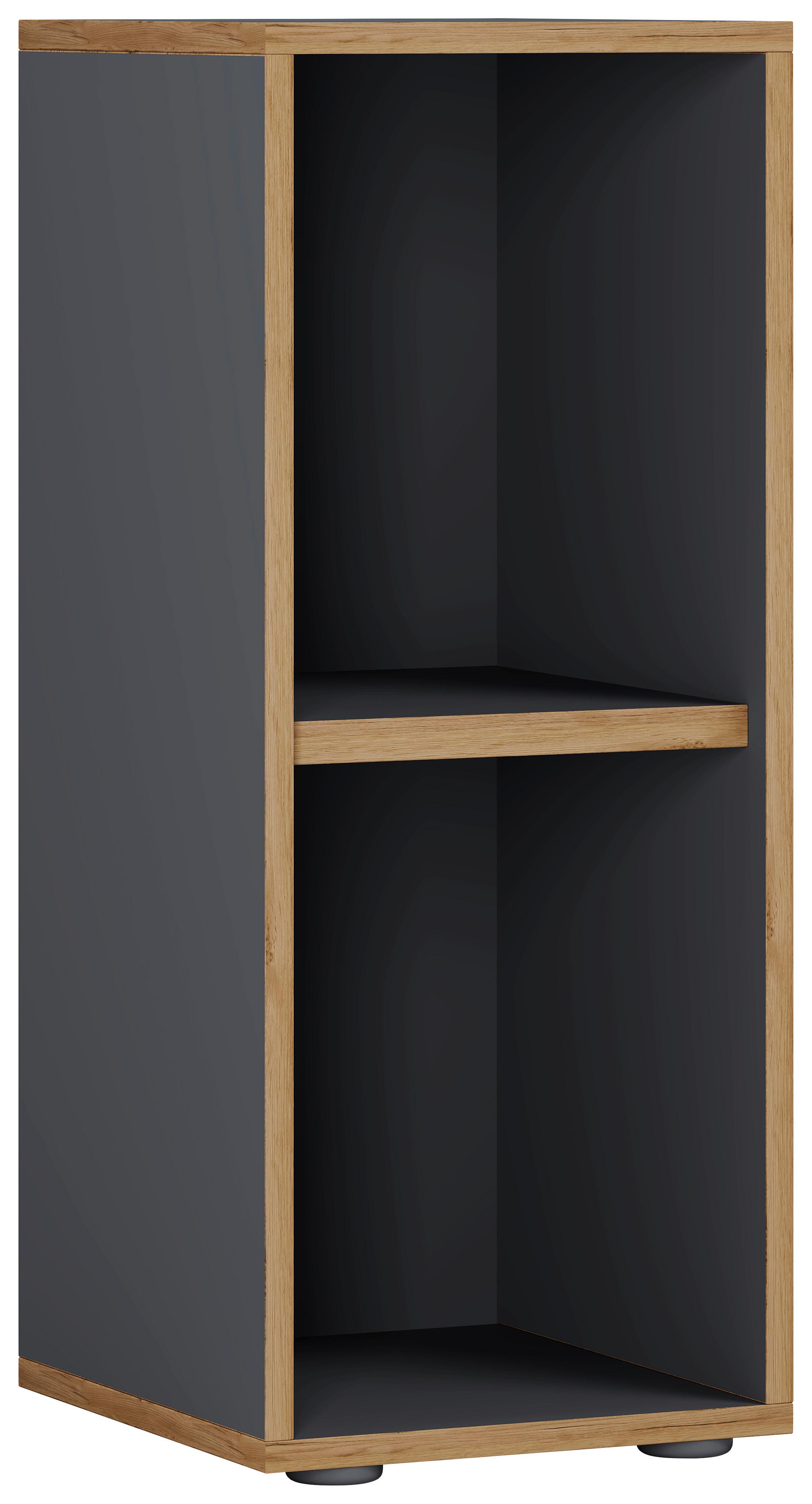 REGÁL NA ŠANÓNY SALIA B30 - čierna/dub medový, Design, kompozitné drevo/plast (30/74/33cm) - P & B