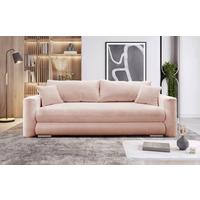 Schlafsofa Ralf Rosa B: 232 cm - Silberfarben/Rosa, Design, Textil (232/88/105cm) - MID.YOU
