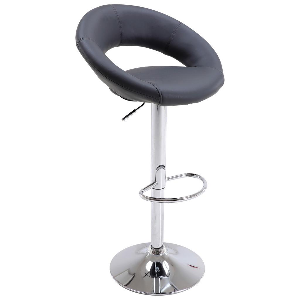 Barhocker höhenverstellbar mit Lehne Scott Grau/Chrom