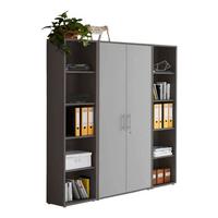 AKTENSCHRANK OFFICE EDITION - SW SET 3 - Anthrazit/Hellgrau, MODERN, Holzwerkstoff (172,6/185,6/33cm) - MID.YOU