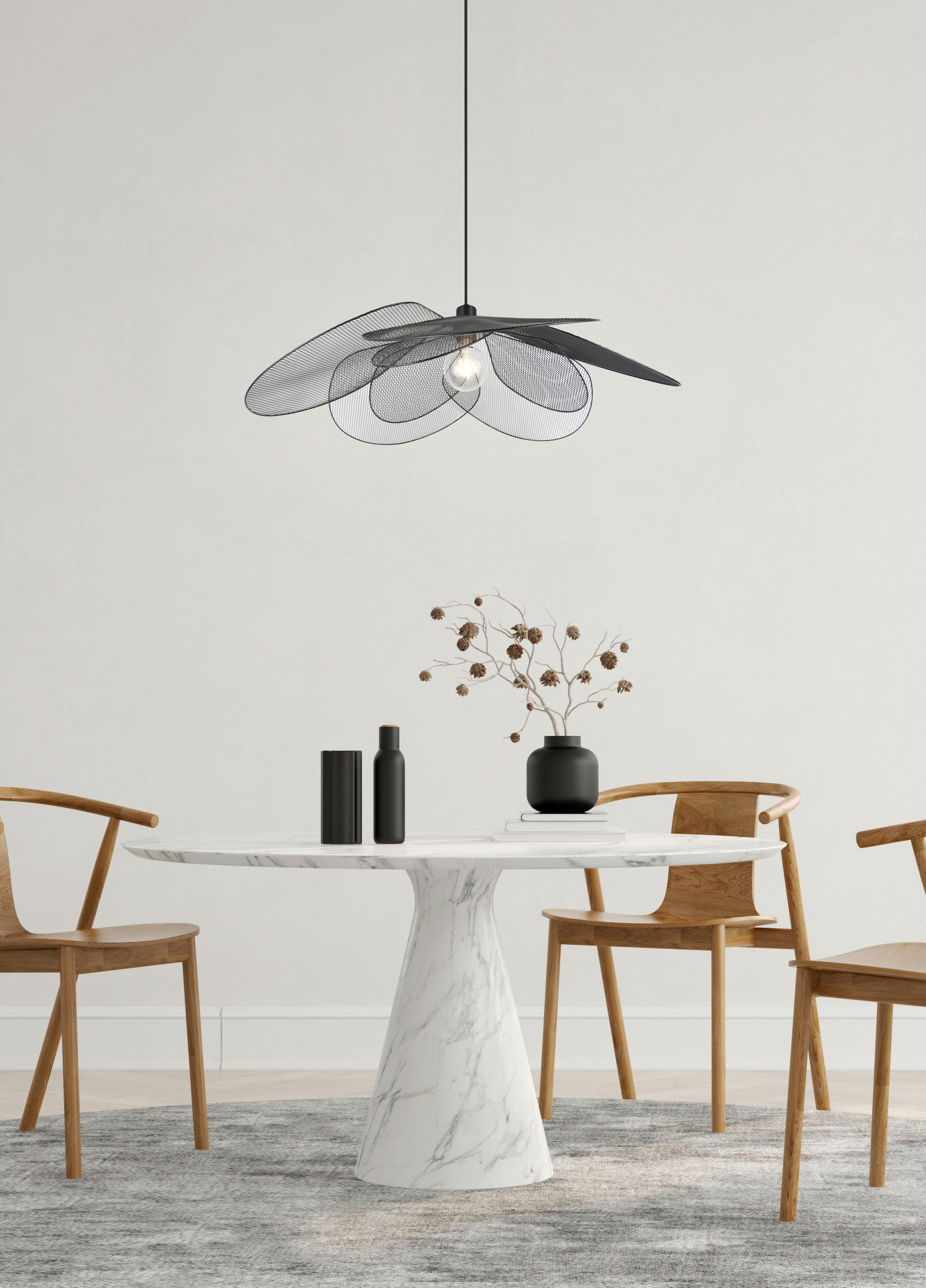 Hängeleuchte Fleure Schwarz D: 87 cm - Schwarz, LIFESTYLE, Metall (87/150cm)