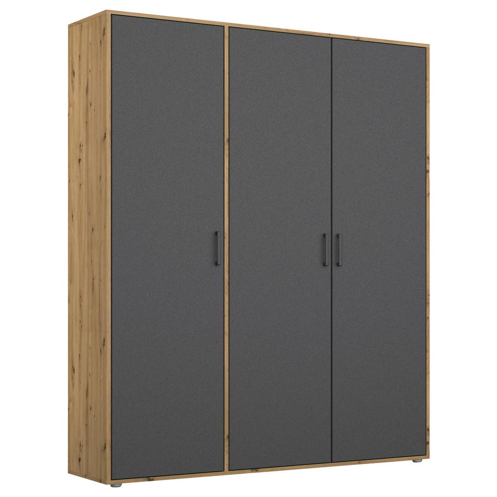 Drehtürenschrank140 cm Voyager Eiche Artisan,Grau