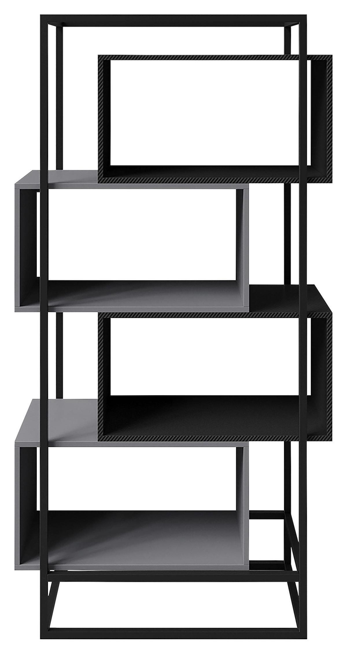 Regal Minecraft - Schwarz/Grau, MODERN, Holzwerkstoff/Metall (70/164/38cm) - Minecraft