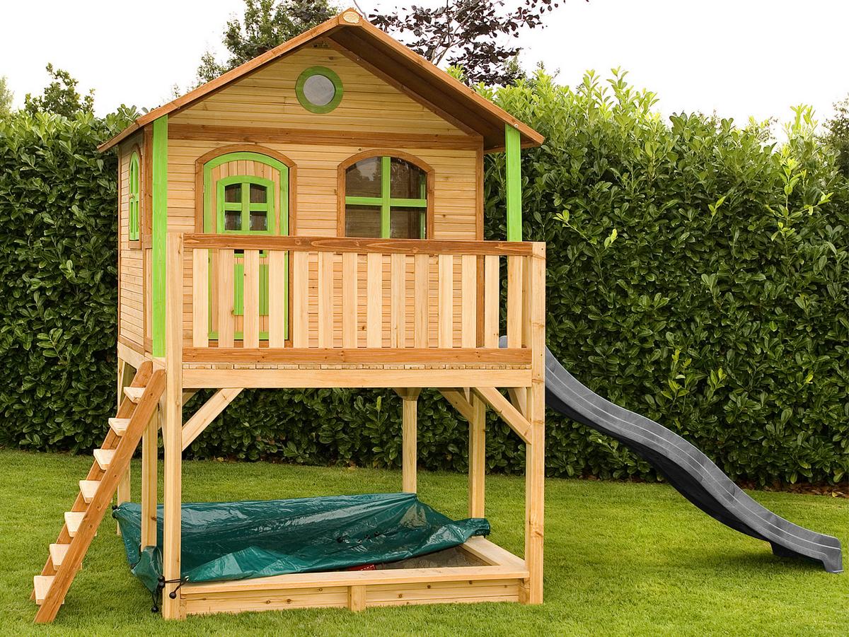 Spielhaus A030.042.80 - Braun/Grau, KONVENTIONELL, Holz (432/293/212cm) - Ambia Garden