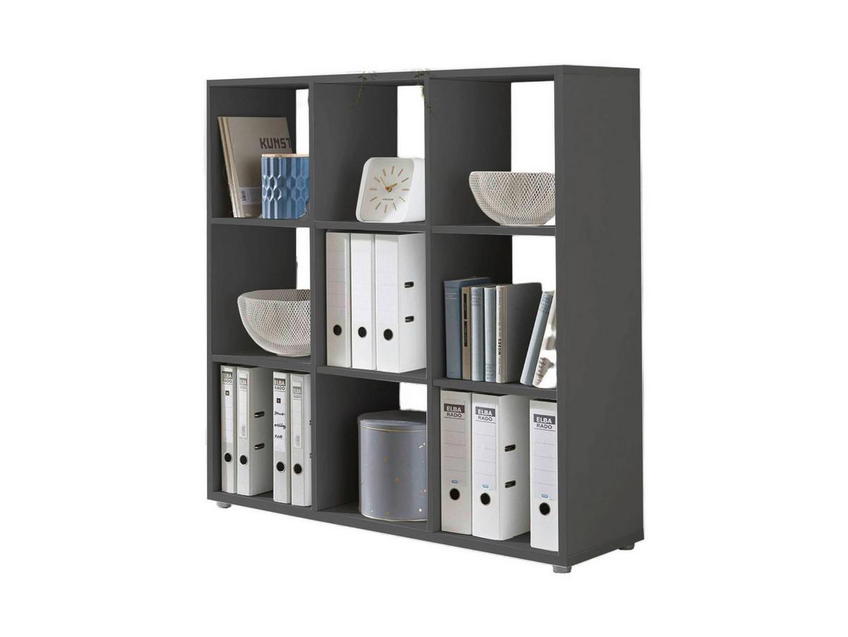 Aktenregal Nizza Anthrazit B: 106,5cm - Anthrazit/Silberfarben, MODERN, Holzwerkstoff (106,5/108,5/33cm) - MID.YOU