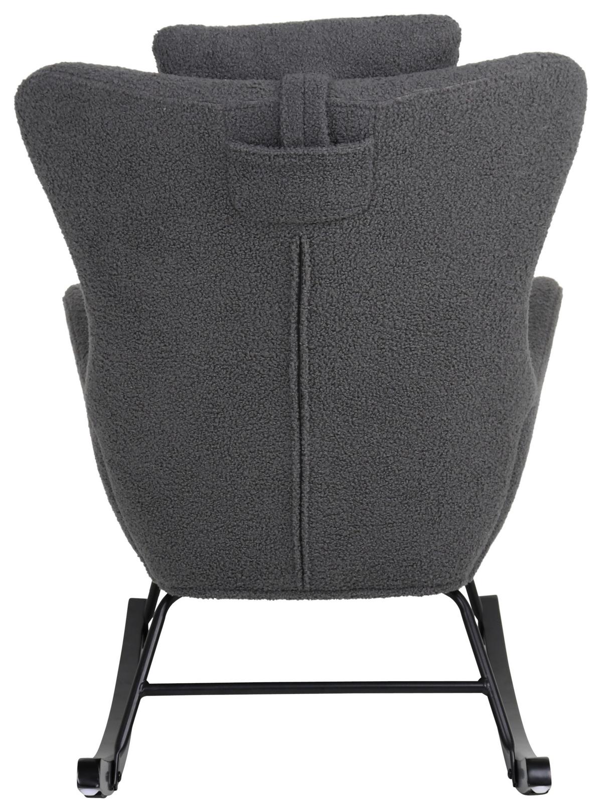 Schaukelsessel Teddy Teddy Grau, B: 66 Cm - Schwarz/Grau, MODERN, Holz/Textil (66/90/85cm)