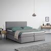 Boxpringová posteľ s toperom, 180x200 cm, sivá - čierna/sivá, Modern, drevo/textil (180/200cm) - Bessagi Home