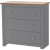 Kommode Emerald Grau Naturfarben - Naturfarben/Grau, Design, Holzwerkstoff/Metall (79/81/35cm) - MID.YOU