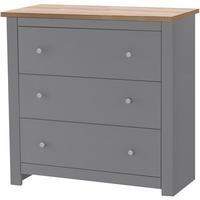 Kommode Emerald Grau Naturfarben - Naturfarben/Grau, Design, Holzwerkstoff/Metall (79/81/35cm) - MID.YOU