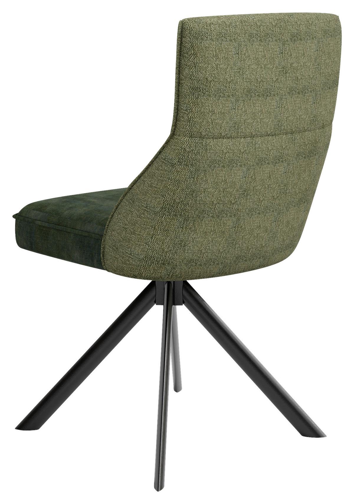 Stuhl-set California - Dunkelgrün/Schwarz, MODERN, Textil/Metall (50/89/56cm) - MID.YOU