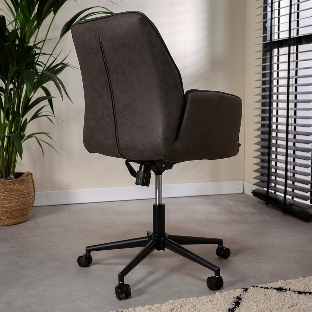 Drehstuhl Knox - Anthrazit/Schwarz, KONVENTIONELL, Textil/Metall (57/87/52cm) - MID.YOU