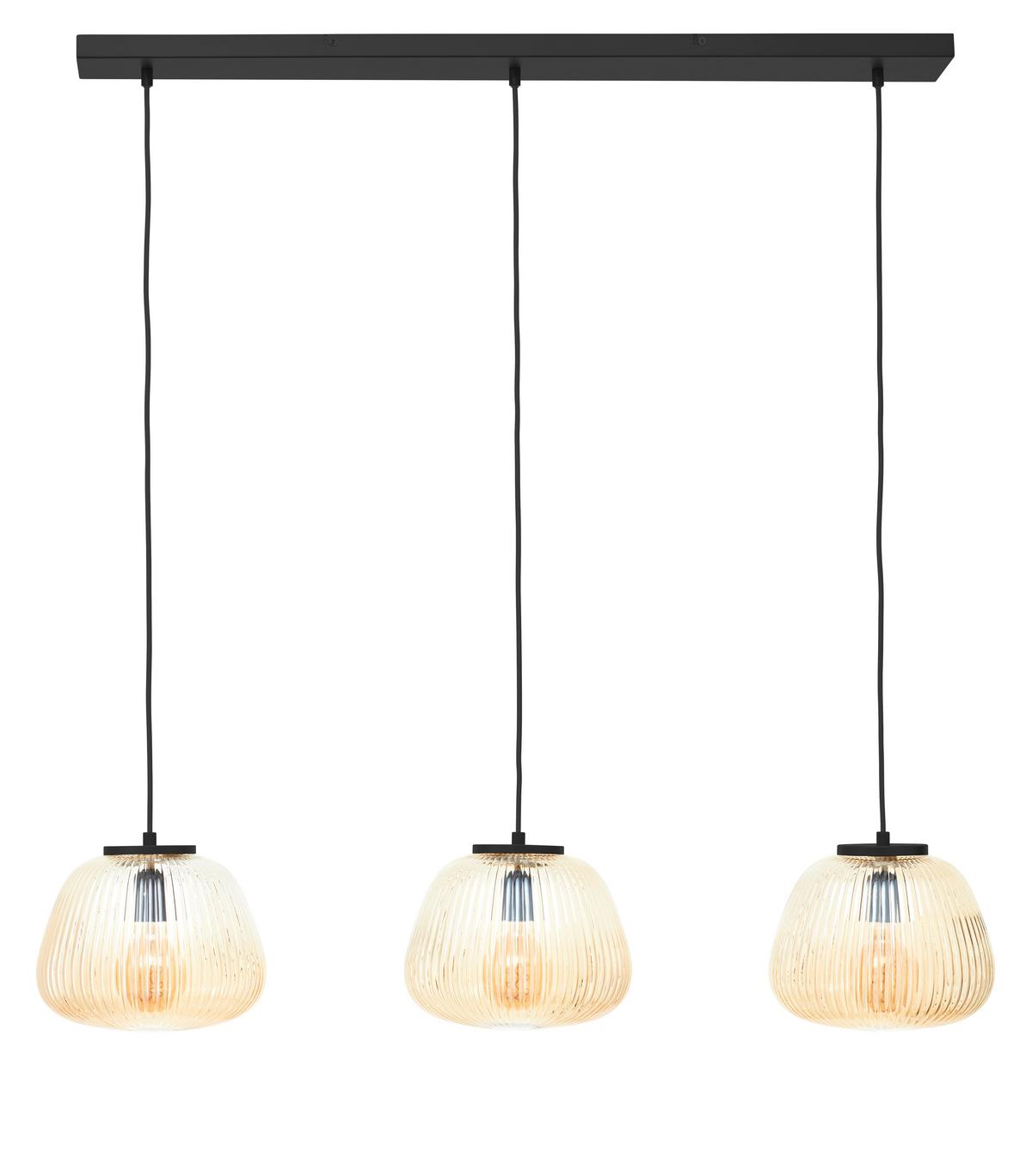 Hängeleuchte 80109/86 Kaizen - Bernsteinfarben, Basics, Glas/Metall (95/25/150cm) - Brilliant