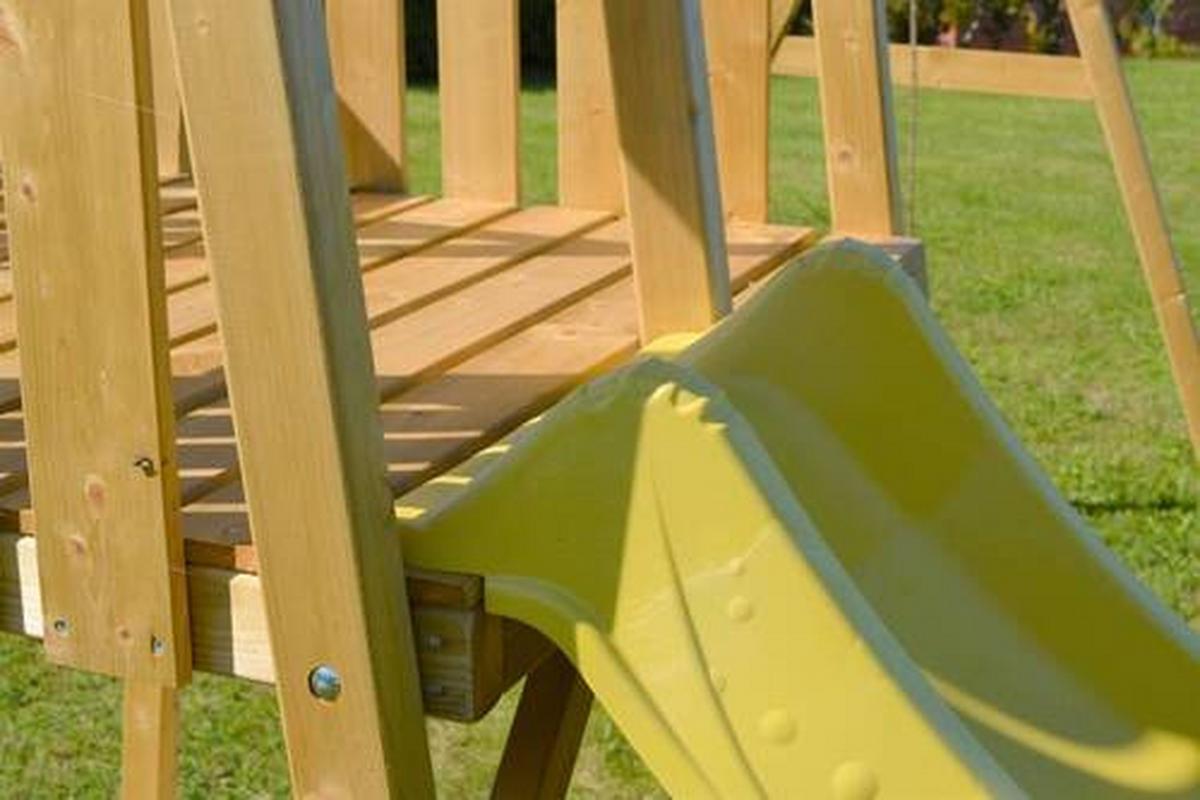 Spielturm Wtj3 - Gelb/Naturfarben, KONVENTIONELL, Holz (270/270/280cm)