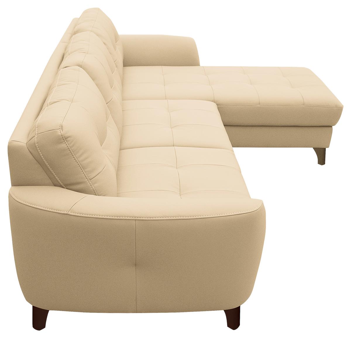 Ecksofa Nordic Beige S: 238x168 cm - Beige/Buchefarben, Design, Leder/Textil (238/168cm) - Livetastic